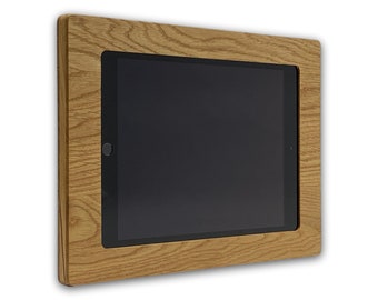 Support mural pour tablette iPad 9 (10,2"|2021) en bois | Cadre en bois véritable | Support mural pour iPad | Support mural pour tablette iPad