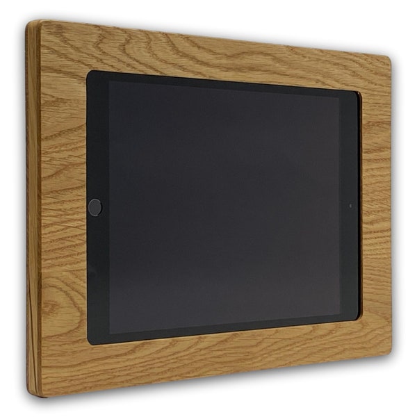 iPad 9 (10,2"|2021) Tablet Wandhalterung aus Holz | Echtholz Rahmen | iPad Halterung Wandmontage | iPad Tablet Halter für die Wand