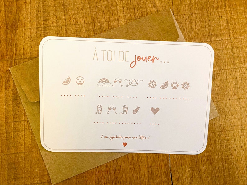 Carte à message codé + enveloppe - Annonce d'un évènement, demande spéciale image 2