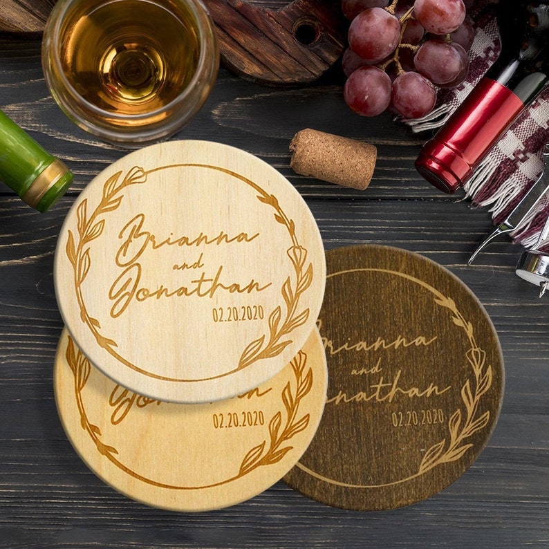 Wedding Favors Coasters Custom Rustic Wedding Coaster Custom Etsy