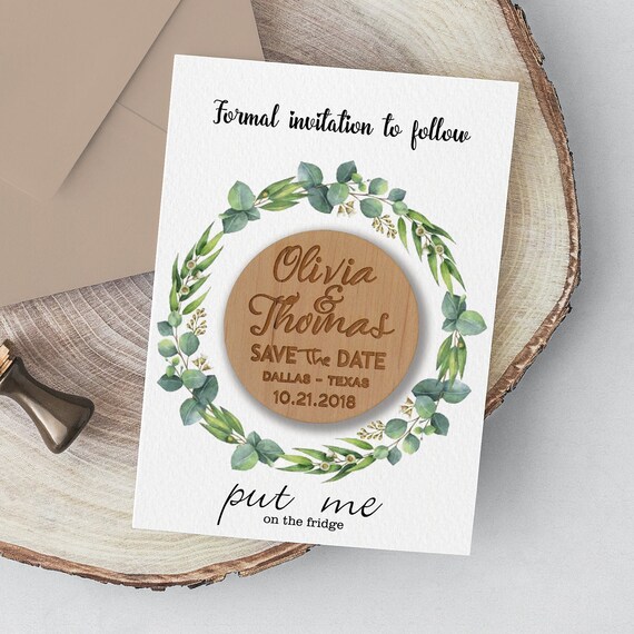 Save The Date Magnet Rustic Style Save The Date Magnet Etsy