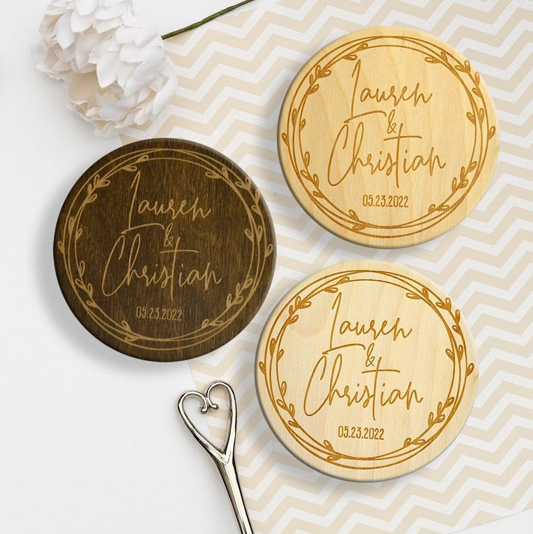Wedding Personalised Coasters for Guests Rustic Wedding Etsy