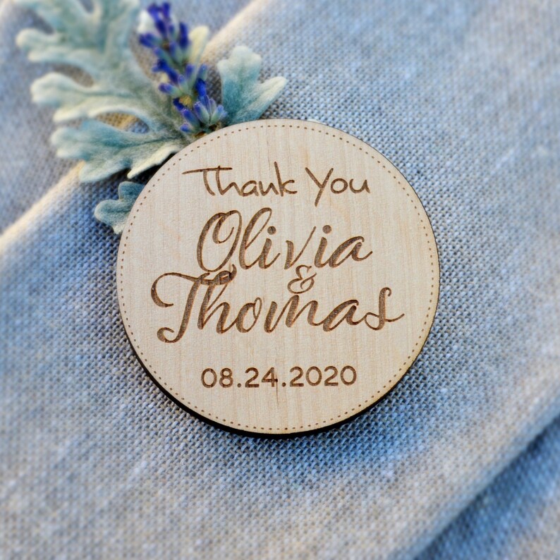 Thank you Wedding favor for guest Personalized Wood magnet Rustic Wedding Thank You Gift Shabby wedding favors