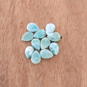 AAA Natural Larimar Pear Cabochon Calibrated Size Loose Gemstone 4x6,5x7,6x8,7x9,8x10,9x11,10x12,10x14,12x16,13x18,18x25,20x30mm