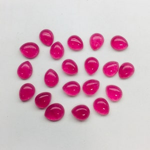 AAA Ruby Quartz  Pear Cabochon, Calibrated Size Loose Gemstone 5x7 to 20x30 mm