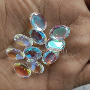 AAA Angel Aura Quartz Faceted Oval Shape Calibrated size Loose gemstone 3x5,4x6,5x7,6x8,,8x12,10x14,12x16,13x18,15x20,16x22,18x25,20x30 mm