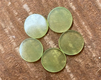 Natural Prehnite Chalcedony Coin Gemstone | Mint Green Flat Disk Sizes 5mm to 20mm