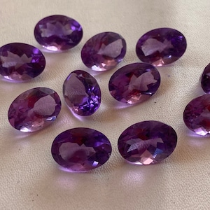 AAA Natural Amethyst Oval Faceted Cut Cabochon Calibrated size Loose Gemstones 5x7,6x8,7x9,8x10,9x11,10x12,10x14,12x16,13x18,15x20,16x22 MM