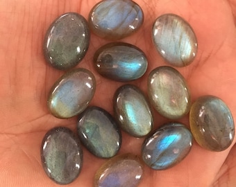 AAA Natural Labradorite Oval Shape Cabochon Calibrated Size Loose Gemstone 5x7,6x8,7x9,8x10,9x11,10x12,10x14,12x16,13x18,15x20,16x22,18x25mm
