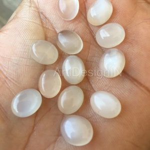 AAA Natural White Moonstone Oval Cabochon Calibrated size loose gemstone 4x6,5x7,6x8,7x9,8x10,9x11,10x12,10x14,12x16,13x18, MM
