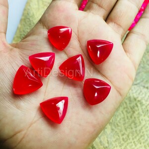 AAA Natural Rani Chalcedony Trillion Cabochon Calibrated Size Loose Gemstone  10,11,12,13,14,15,MM