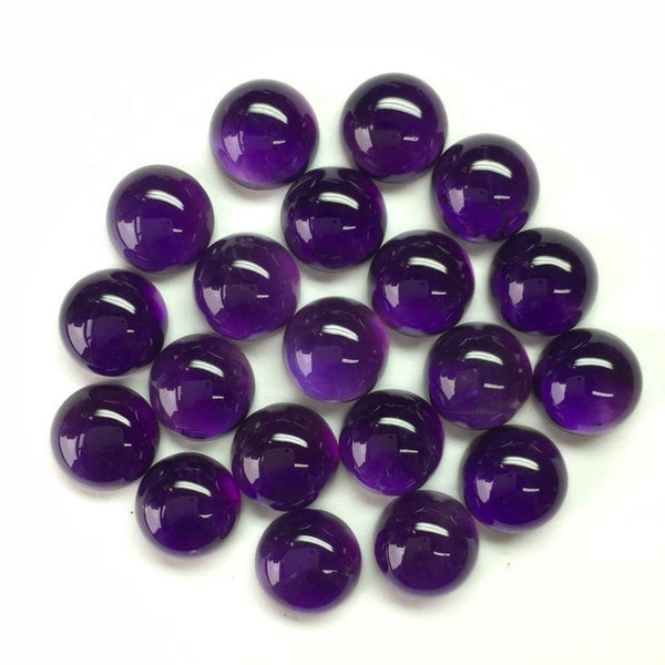 3mm to 40mm Natural Round Amethyst Cabochon Calibrated Size Gemstone 2,3,4,5,6,7,8,9,10,11,12,13,14,15,16,17,18,19,20,22,24,26,28,30,40, mm