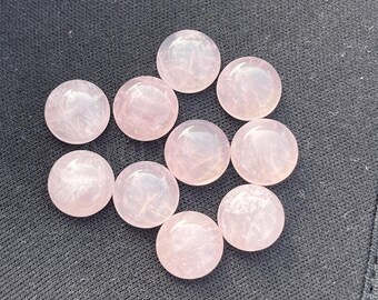 AAA Natural Rose Quartz Round Cabochon Calibrated size Loose Gemstone 2mm to 40mm