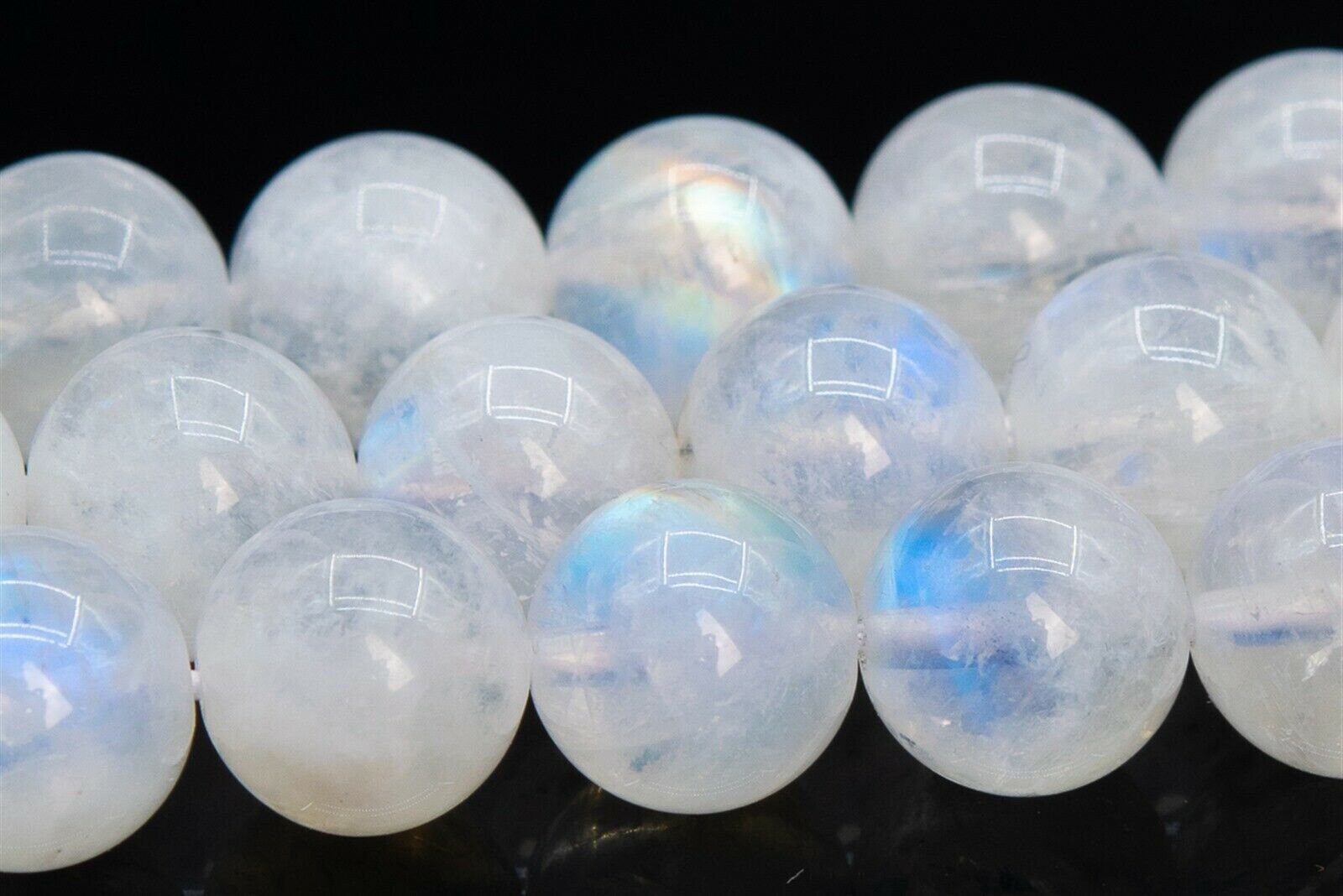 Genuine Rainbow Moonstone Beads Grade AA Round Loose Bead 3 4 5 6 7 8 9 10mm