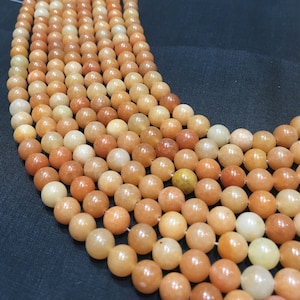 AAA Natural Orange Aventurine Round Beads, High Quality beads 6mm, 8mm, 10mm, 12mm 15&quot; Full Strand