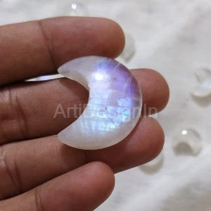 15MM to 30MM AAA Quality Natural Rainbow Moonstone Cabochon Crescent Moon Loose Size 15,16,17,18,19,20,21,22,23,24,25 mm