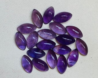 AAA Quality Natural Amethyst Flat Back Marquise Shaped Loose Gemstones, Natural Amethyst cabochon Calibrated sizes from 8x4 mm to 15x30 mm