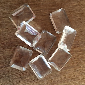 Natural Clear Quartz Rectangle Gemstone, Faceted Crystal Gemstone 4x6mm to 20x30mm