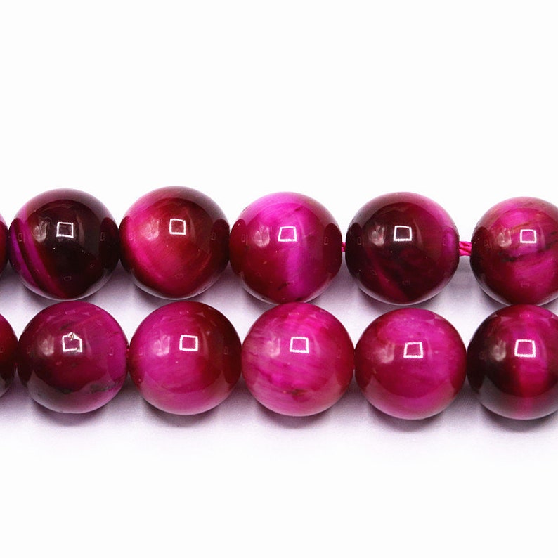 15 Full Strand 8MM Pink Tiger Eye Beads Round Smooth Natural Gemstone Beads 8mm