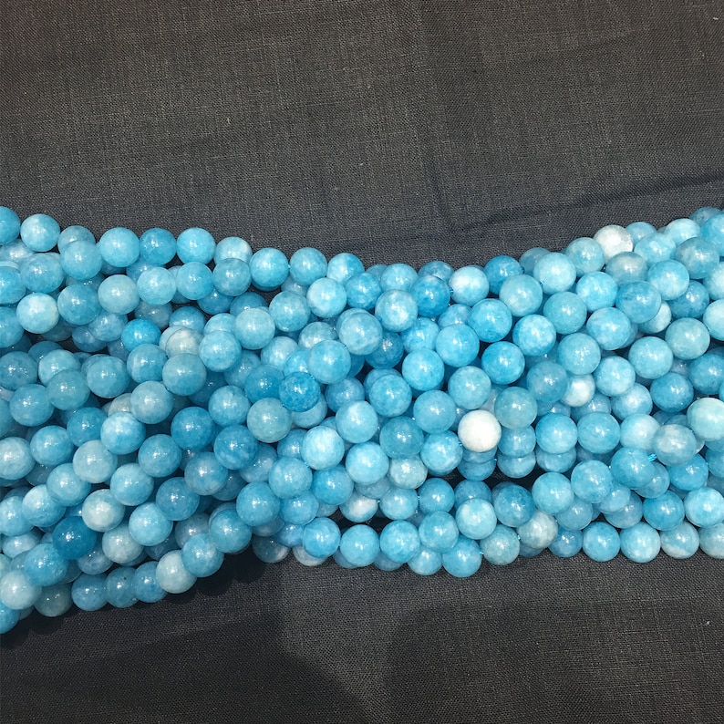 AAA High Quality 8mm 10mm Aquamarine Round Beads Full Strand 15