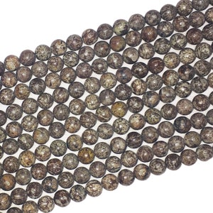 Natural Genuine Bronze Brown Opal Round Gemstone Stone Beads 8mm 15.5&quot;