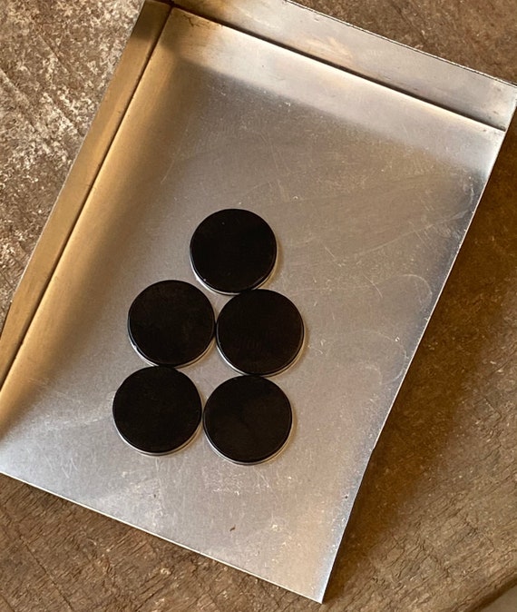 Natural Black Onyx Round Coin Cabochons, Smooth Flat Disc Gemstone 5mm to 30mm