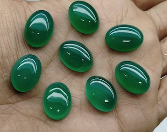 AAA Natural Green Onyx Oval Gemstone Loose Oval Cabochon 4x6,5x7,6x8,7x9,8x10,9x11,10x12,10x14,12x16,13x18,15x20,16x22,18x25,20x30 mm