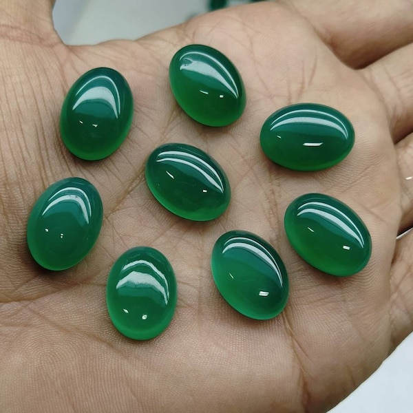 AAA Natural Green Onyx Oval Gemstone Loose Oval Cabochon 4x6,5x7,6x8,7x9,8x10,9x11,10x12,10x14,12x16,13x18,15x20,16x22,18x25,20x30 mm