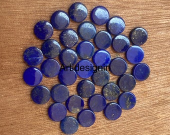Natural Lapis Lazuli Round Coin, AAA Loose Smooth Disc Size 5mm to 30mm