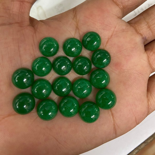 Treated Emerald Green Quartz Cabochon Round Gemstone Calibrated size 2,3,4,5,6,7,8,9,10,11,12,13,14,15,16,17,18,19,20,22,24,26,28,30 mm