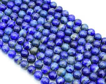 Calidad AAA Lapislázuli Natural de alta calidad en cuentas redondas lisas piedras genuinas 4mm 6mm 8mm 10mm Full Strand 15 pulgadas