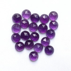 AAA natuurlijke amethist ronde roos geslepen cabochon, paarse amethist ronde edelsteen, gekalibreerde losse edelsteen, maat 3 mm tot 40 mm