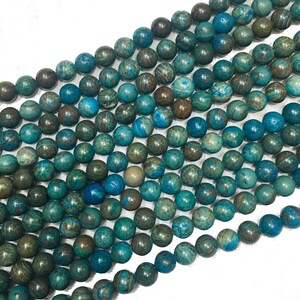 Genuine Natural AAA Chrysocolla Beads 6mm, 8mm, 10mm Natural Chrysocolla Gemstone 15" inch Full Strand