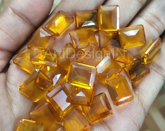 Citrien Glazen Rechthoek Gefacetteerd Gesneden Edelsteen Gekalibreerd formaat Losse Edelstenen 5x7,6x8,7x9,8x10,10x12,10x14,12x16,15x20,16x22,18x25,20x30MM