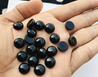 8232 Black Agate Cabochons 6mm Set of 10 with 3-3.5mm dome 8232 Black Agate Cabochons 6mm Set of 10 with 3-3.5mm dome