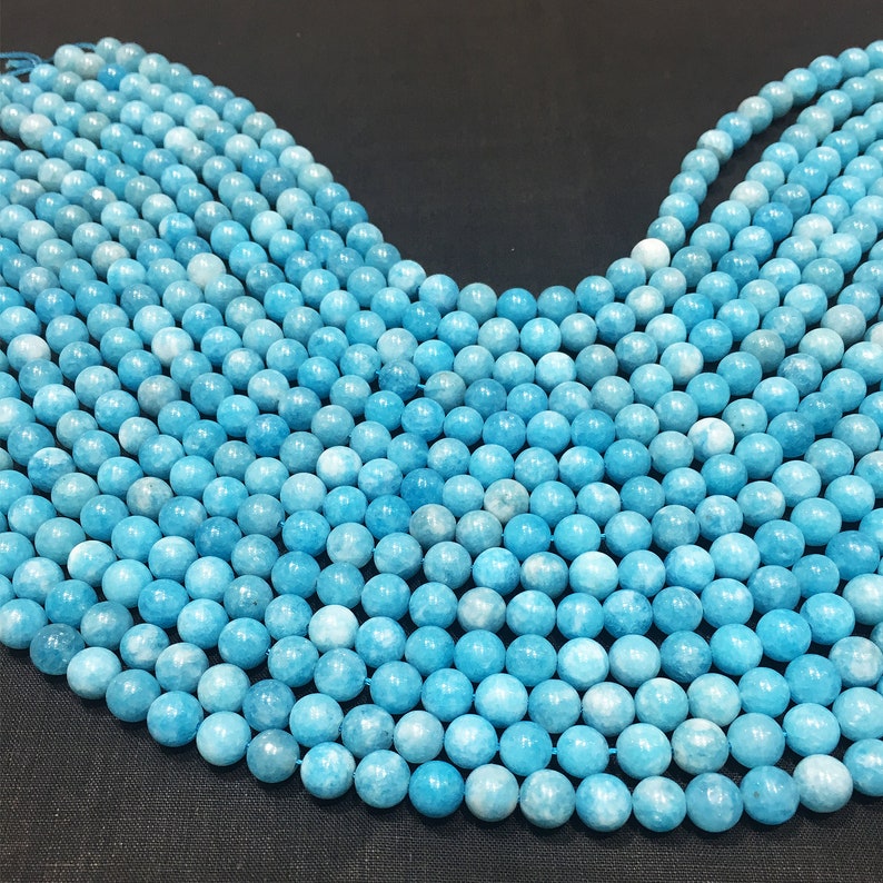 AAA High Quality 8mm 10mm Aquamarine Round Beads Full Strand 15