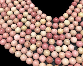 AAA High Quality Natural Rhodochrosite Loose Gemstone Round Beads 15.5'' 4mm, 6mm, 8mm, 10mm, Smooth round beads for Jwellery Making