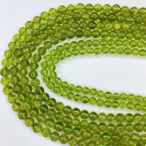 AAA High Quality Peridot Round beads 4MM 6MM 8MM Star Quality Peridot Round Smooth Beads 15.5&quot; Full Strand