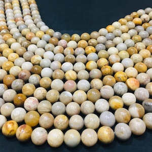 Natural Matte Coral Fossil Jasper Beads Grade A Genuine Natural Gemstone Round Loose Beads 4MM 6MM 8MM 10MM 12MM