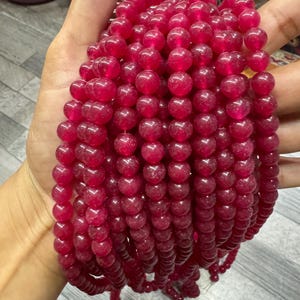 AAA Natural Red Jade Round Beads, Round Red Jade 6mm 8mm 10mm 15 Inch Full Strand
