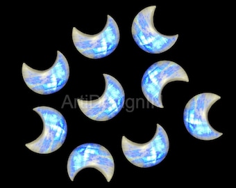 AAA Rainbow Moonstone Crescent Cabochon Gemstone Size 12mm
