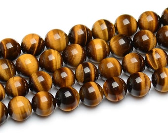 AAA Natural Yellow Tiger Eye Round Beads 4mm 6mm 8mm 10mm 12mm Loose Round Beads 15.5'' Full Strand for jwellery making