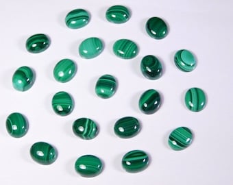 AAA Malachite Cabochon, Natural Malachite Loose Gemstone, Oval Shape, 3x5,4x6,5x7,6x8,7x9,8x10,9x11,10x12,10x14,12x16,13x18,18x25,20x30mm