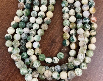 Perline di pietra naturale Agata lavica Perline da 4 10 mm per la creazione di gioielli Bracciale con ciondoli in pietra fai da te Fluorite verde 8 mm 44 46 pezzi