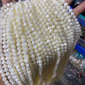 Mother of Pearl Beads, MOP shell beads 8mm round mother of pearl, white natural shell, MOP round bead, lustrous sea shell beads strand