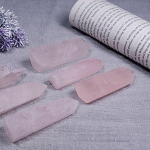 3 PCS Beautiful Natural Rose Quartz Point/Rose Quartz Crystal Tower/Rose Quartz Tower/Points for Jewelry Making/Gift/Healing Stone image 3