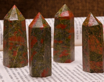 Wholesale Natural Unakite Point/Unakite Crystal Tower/Unakite Tower/Points for Jewelry Making/Gift/Healing Stone