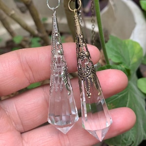 Clear Quartz Pendulum/Highly transparent Clear Crystal Pendulum/Pure Pendulum/Meditation/Chakra Reiki/Spirit/Baptism/Healing/Gift for Her