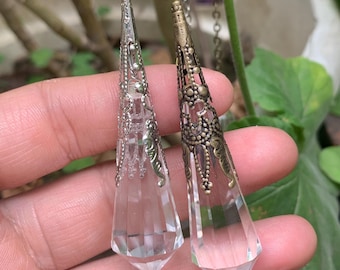 Clear Quartz Pendulum/Highly transparent Clear Crystal Pendulum/Pure Pendulum/Meditation/Chakra Reiki/Spirit/Baptism/Healing/Gift for Her