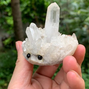 Clear Quartz Hedgehog/Natural Clear White Crystal Cluster/Crystal Sculpture/Crystal Carvings/Gift for Child/Healing Crystal image 2